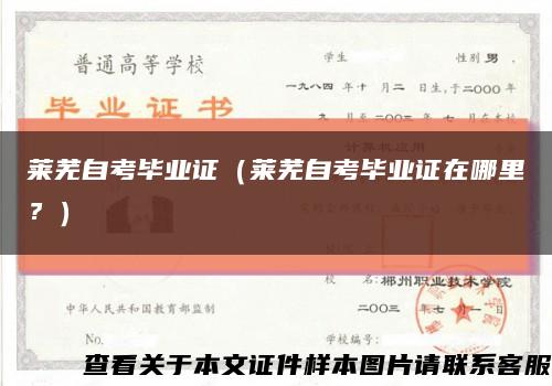 莱芜自考毕业证（莱芜自考毕业证在哪里？）缩略图