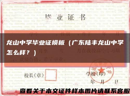 龙山中学毕业证模板（广东陆丰龙山中学怎么样？）缩略图