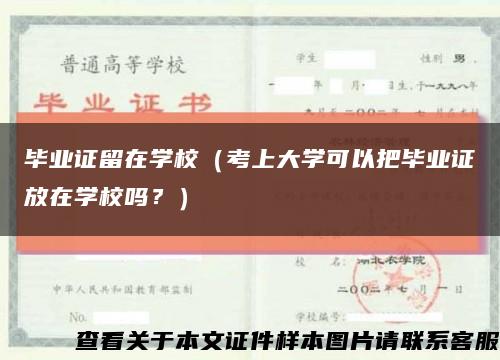 毕业证留在学校（考上大学可以把毕业证放在学校吗？）缩略图