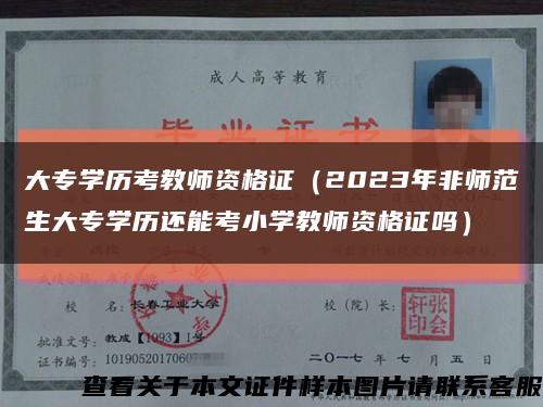 大专学历考教师资格证（2023年非师范生大专学历还能考小学教师资格证吗）缩略图