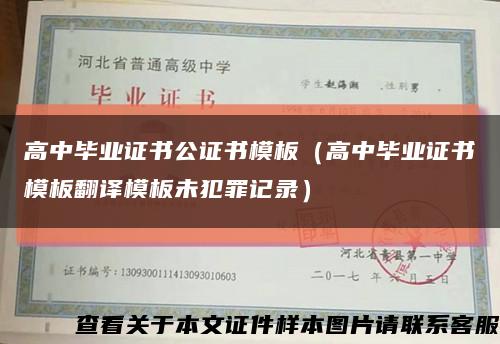 高中毕业证书公证书模板（高中毕业证书模板翻译模板未犯罪记录）缩略图