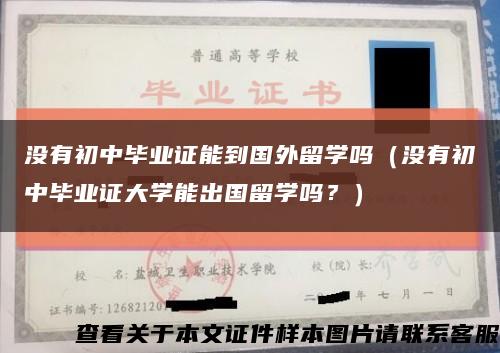 没有初中毕业证能到国外留学吗（没有初中毕业证大学能出国留学吗？）缩略图