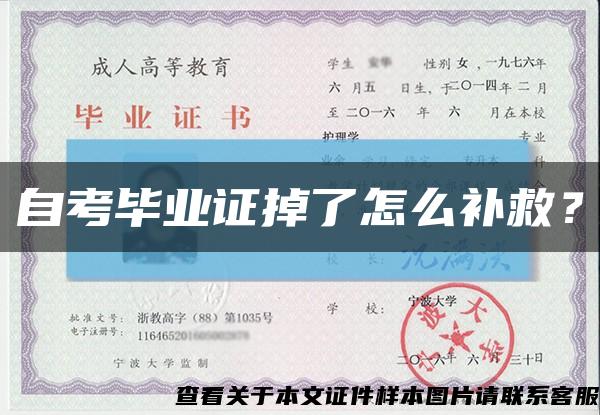 自考毕业证掉了怎么补救？缩略图