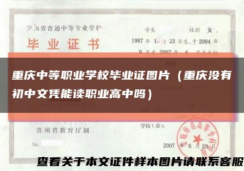 重庆中等职业学校毕业证图片（重庆没有初中文凭能读职业高中吗）缩略图