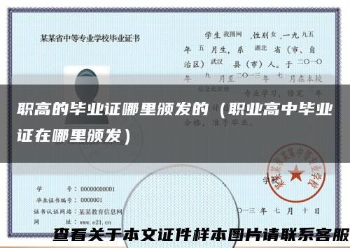 职高的毕业证哪里颁发的（职业高中毕业证在哪里颁发）缩略图