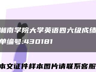 湘南学院大学英语四六级成绩单编号:430181缩略图