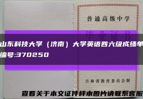 山东科技大学（济南）大学英语四六级成绩单编号:370250缩略图