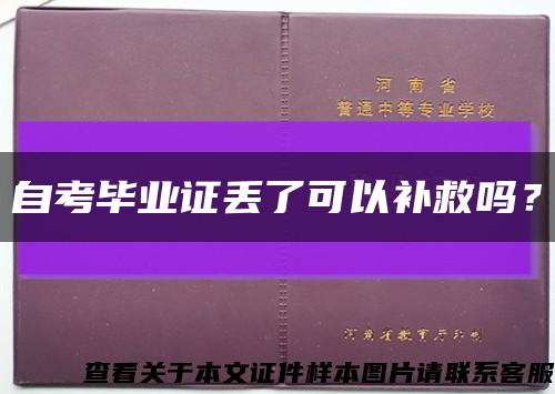 自考毕业证丢了可以补救吗？缩略图