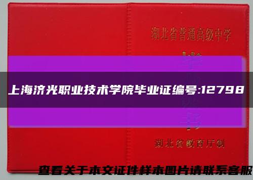 上海济光职业技术学院毕业证编号:12798缩略图