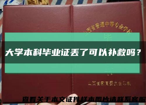 大学本科毕业证丢了可以补救吗？缩略图