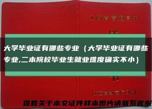大学毕业证有哪些专业（大学毕业证有哪些专业,二本院校毕业生就业难度确实不小）缩略图