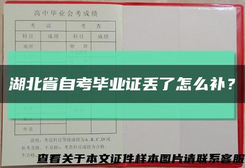 湖北省自考毕业证丢了怎么补？缩略图
