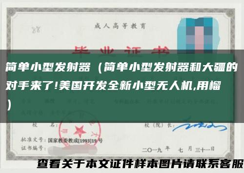 简单小型发射器（简单小型发射器和大疆的对手来了!美国开发全新小型无人机,用榴）缩略图