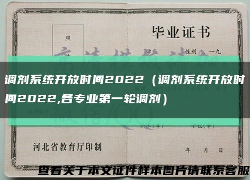 调剂系统开放时间2022（调剂系统开放时间2022,各专业第一轮调剂）缩略图