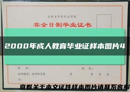 2000年成人教育毕业证样本图片4缩略图