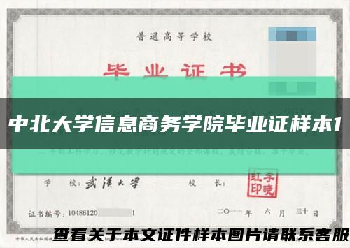 中北大学信息商务学院毕业证样本1缩略图
