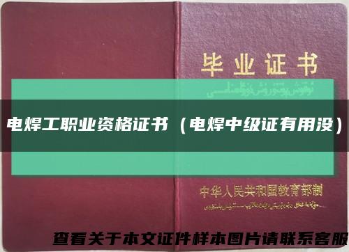 电焊工职业资格证书（电焊中级证有用没）缩略图