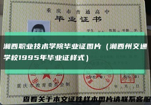 湘西职业技术学院毕业证图片（湘西州交通学校1995年毕业证样式）缩略图