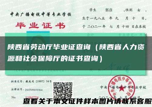 陕西省劳动厅毕业证查询（陕西省人力资源和社会保障厅的证书查询）缩略图