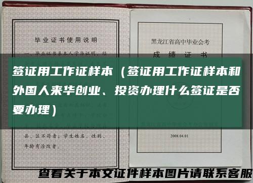 签证用工作证样本（签证用工作证样本和外国人来华创业、投资办理什么签证是否要办理）缩略图