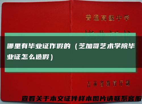 哪里有毕业证作假的（芝加哥艺术学院毕业证怎么造假）缩略图