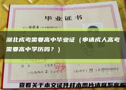 湖北成考需要高中毕业证（申请成人高考需要高中学历吗？）缩略图