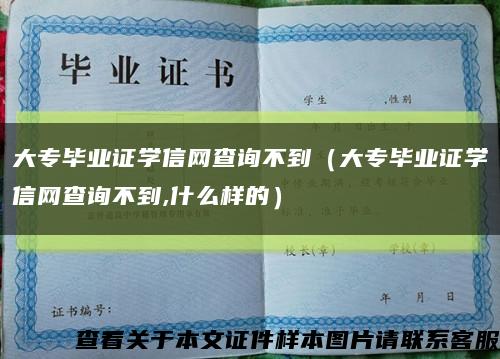 大专毕业证学信网查询不到（大专毕业证学信网查询不到,什么样的）缩略图