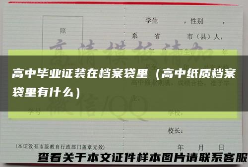 高中毕业证装在档案袋里（高中纸质档案袋里有什么）缩略图