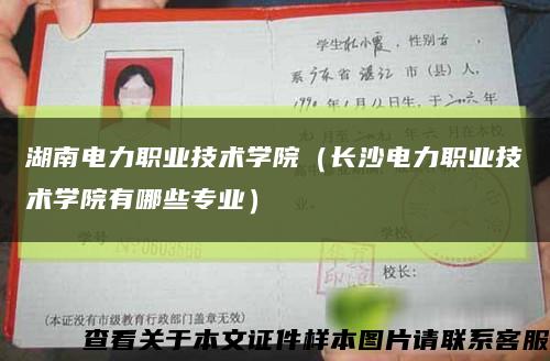 湖南电力职业技术学院（长沙电力职业技术学院有哪些专业）缩略图