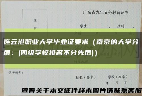 连云港职业大学毕业证要求（南京的大学分层：(同级学校排名不分先后)）缩略图
