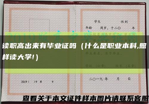 读职高出来有毕业证吗（什么是职业本科,照样读大学!）缩略图