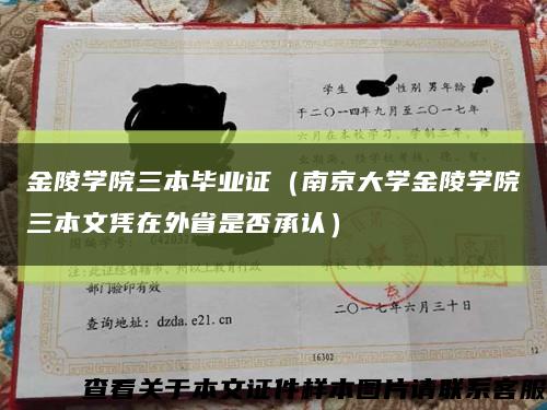 金陵学院三本毕业证（南京大学金陵学院三本文凭在外省是否承认）缩略图