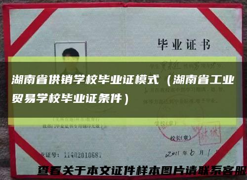 湖南省供销学校毕业证模式（湖南省工业贸易学校毕业证条件）缩略图