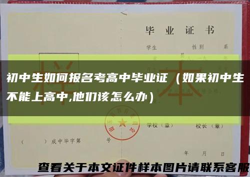 初中生如何报名考高中毕业证（如果初中生不能上高中,他们该怎么办）缩略图
