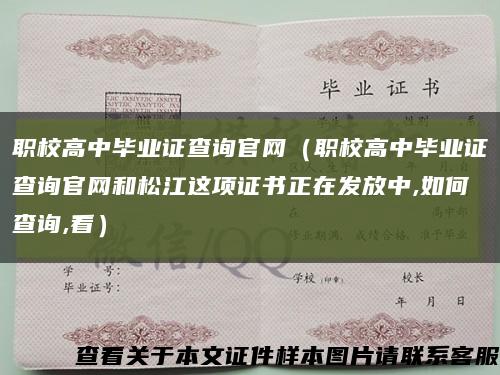 职校高中毕业证查询官网（职校高中毕业证查询官网和松江这项证书正在发放中,如何查询,看）缩略图