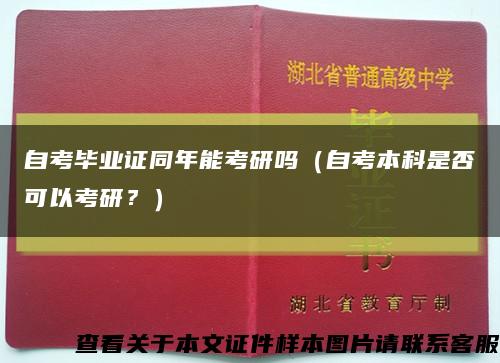 自考毕业证同年能考研吗（自考本科是否可以考研？）缩略图