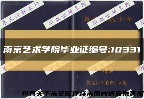 南京艺术学院毕业证编号:10331缩略图