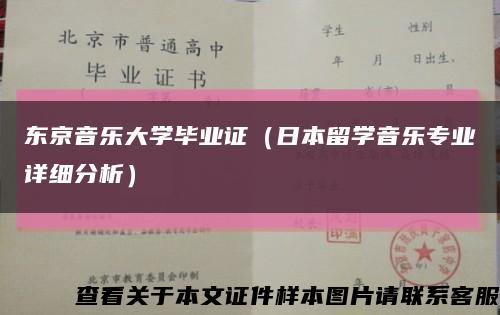 东京音乐大学毕业证（日本留学音乐专业详细分析）缩略图