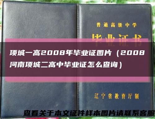 项城一高2008年毕业证图片（2008河南项城二高中毕业证怎么查询）缩略图