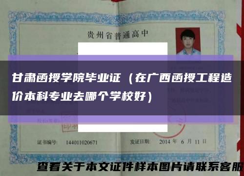 甘肃函授学院毕业证（在广西函授工程造价本科专业去哪个学校好）缩略图