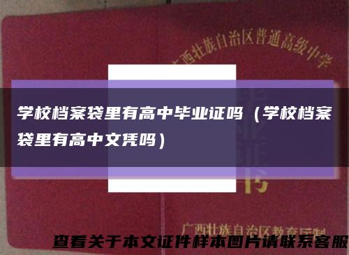 学校档案袋里有高中毕业证吗（学校档案袋里有高中文凭吗）缩略图