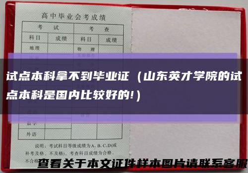 试点本科拿不到毕业证（山东英才学院的试点本科是国内比较好的!）缩略图