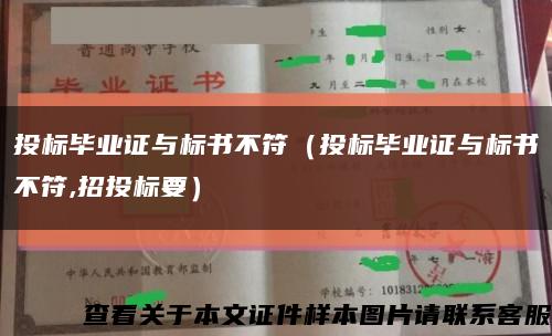投标毕业证与标书不符（投标毕业证与标书不符,招投标要）缩略图