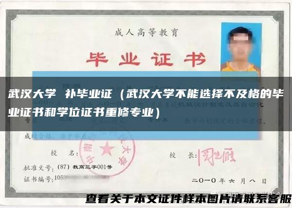 武汉大学 补毕业证（武汉大学不能选择不及格的毕业证书和学位证书重修专业）缩略图