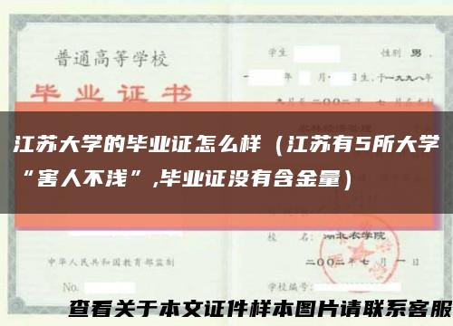 江苏大学的毕业证怎么样（江苏有5所大学“害人不浅”,毕业证没有含金量）缩略图