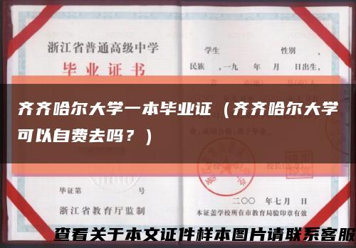 齐齐哈尔大学一本毕业证（齐齐哈尔大学可以自费去吗？）缩略图