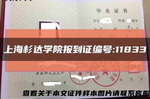 上海杉达学院报到证编号:11833缩略图