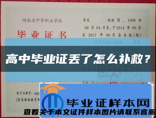 高中毕业证丢了怎么补救？缩略图