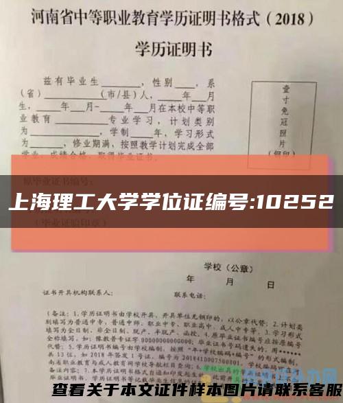 上海理工大学学位证编号:10252缩略图