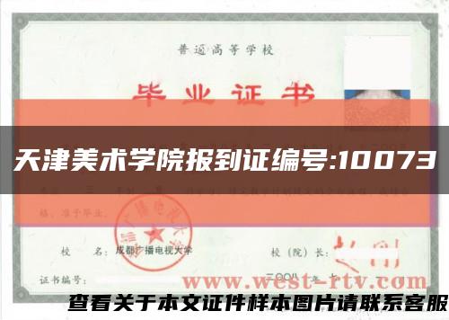 天津美术学院报到证编号:10073缩略图